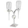 Silver Plated Stand Wedding Flutes, Pair