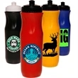 Sports Water Bottle w Push Top Lid 26 oz. Plastic Drinkware
