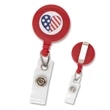 Heart-Shaped-Flag Design Round Patriotic Badge Reels