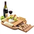 Bamboo Cheese Board with Knife Set in a Hidden Drawer