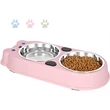 Double Dog Cat Bowls Double Premium Stainless Steel Pet Bowl